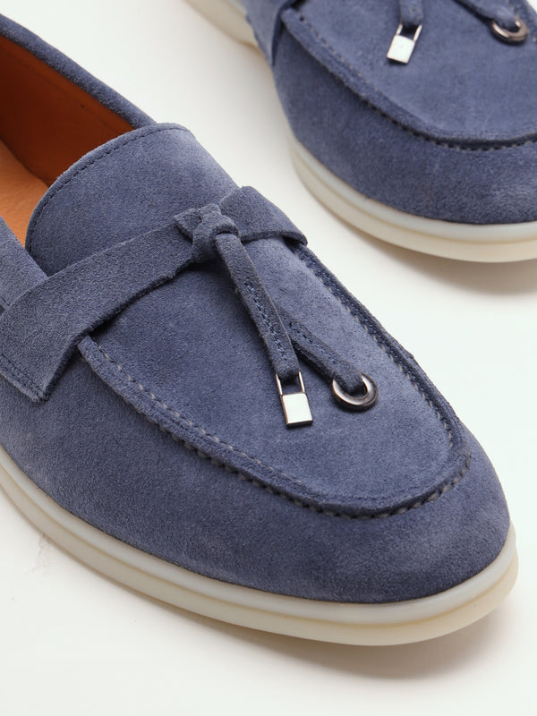 Siani Blue Suede Loafers
