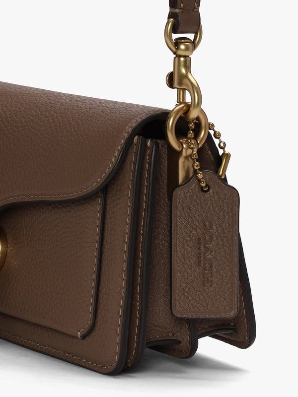Tabby 20 Dark Stone Leather Shoulder Bag