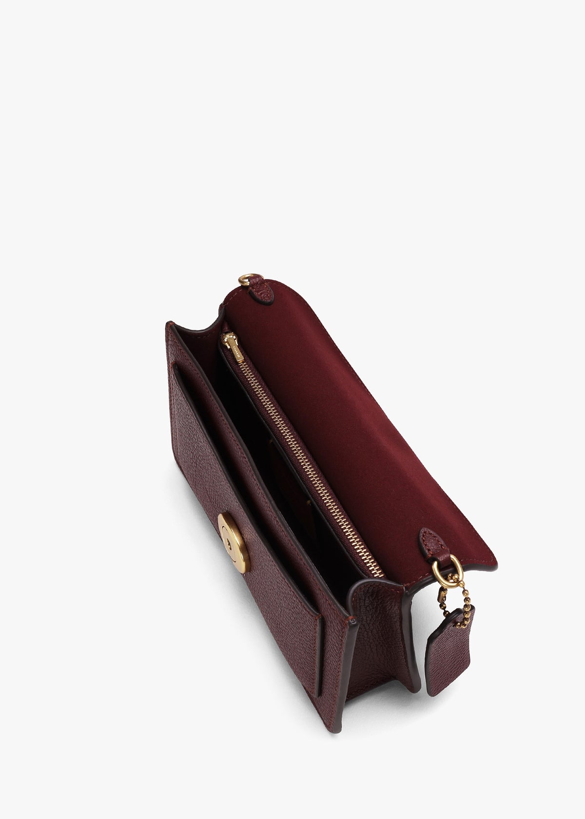 Tabby Merlot Leather Chain Clutch Bag