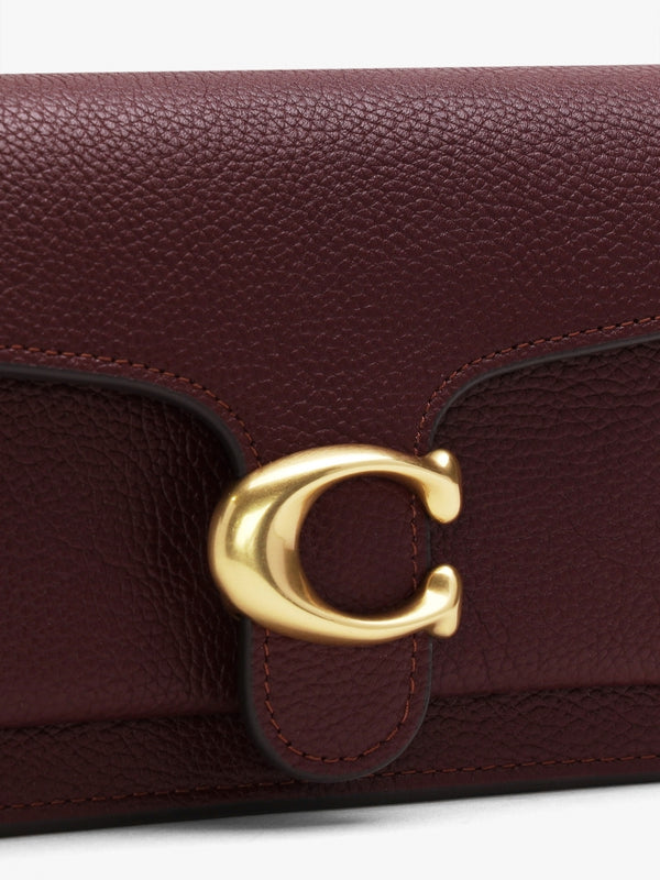 Tabby Merlot Leather Chain Clutch Bag