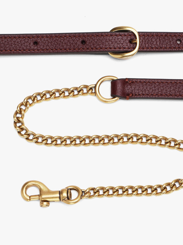 Tabby Merlot Leather Chain Clutch Bag