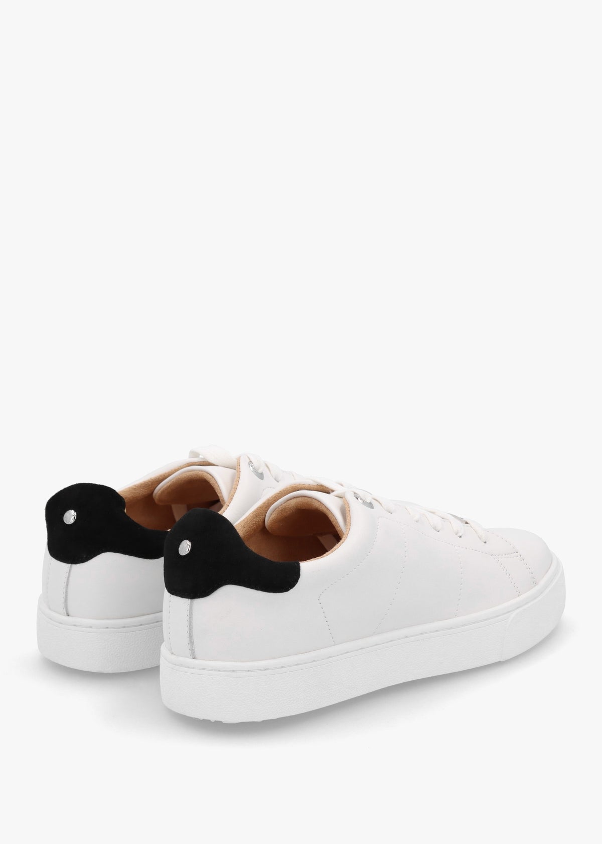 Brandie White Leather Black Ankle Tab Trainers
