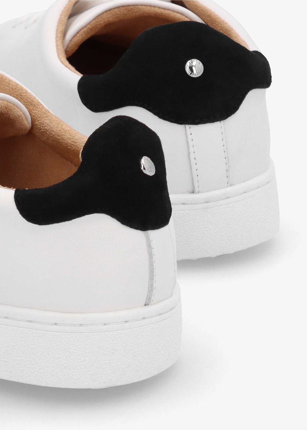Brandie White Leather Black Ankle Tab Trainers