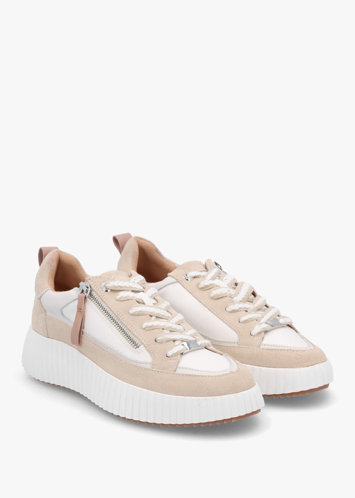 Bouville Off White Leather & Suede Chunky Trainers