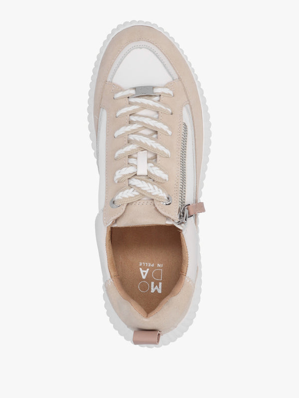 Bouville Off White Leather & Suede Chunky Trainers