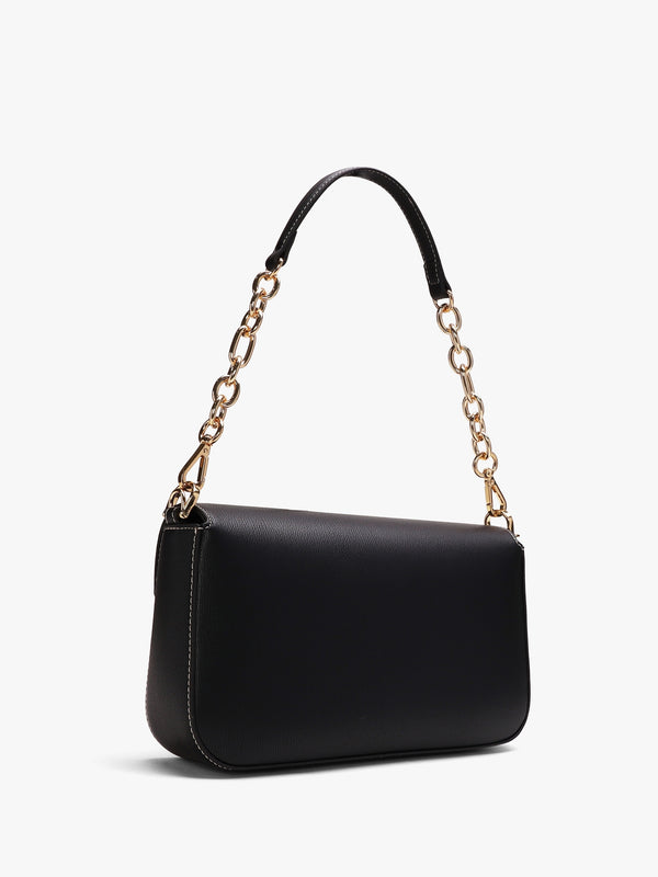 Infinity Love Black Front Flap Cross-Body Bag