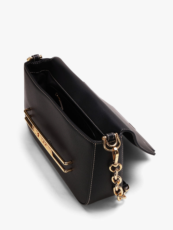 Infinity Love Black Front Flap Cross-Body Bag