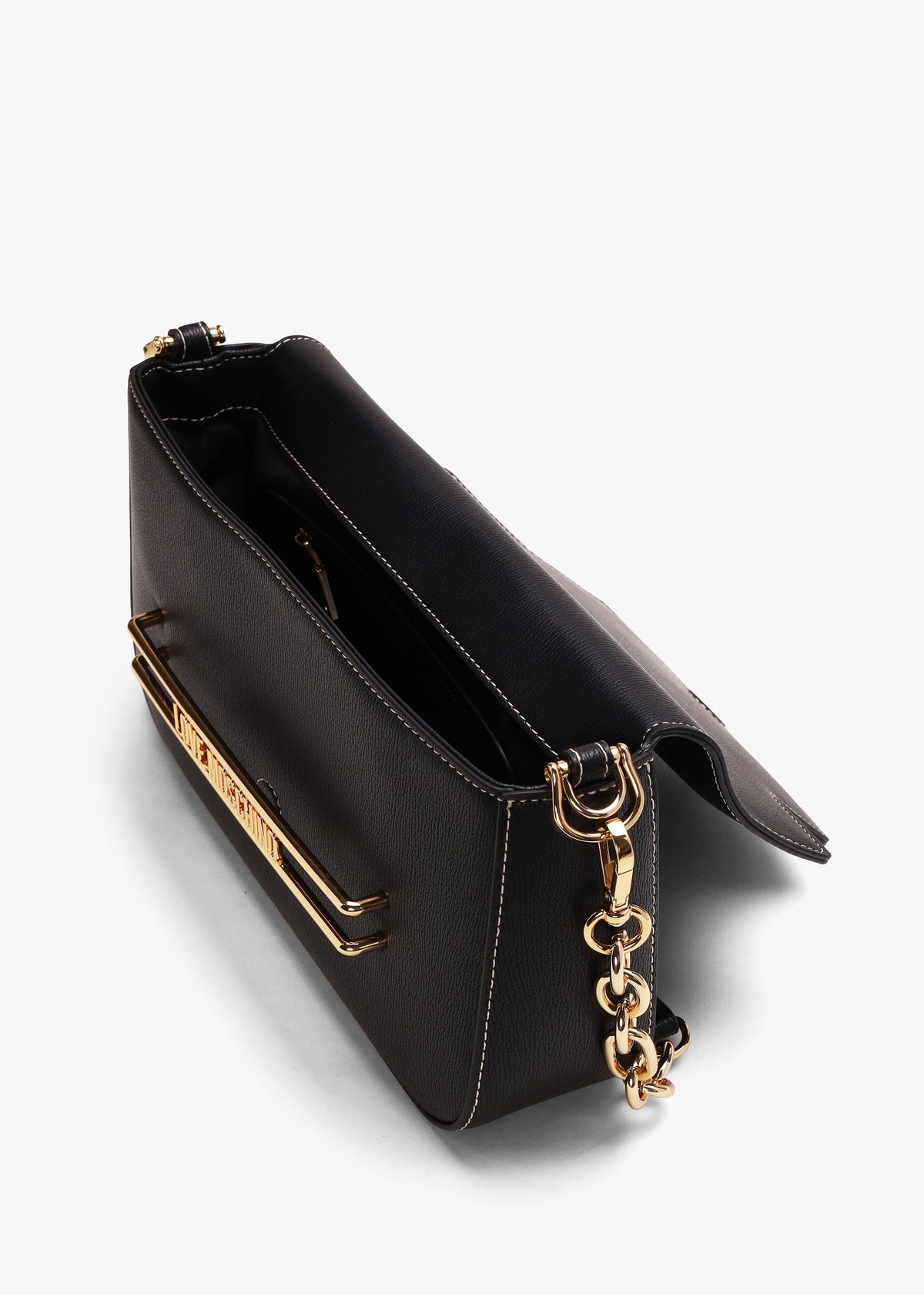 Infinity Love Black Front Flap Cross-Body Bag