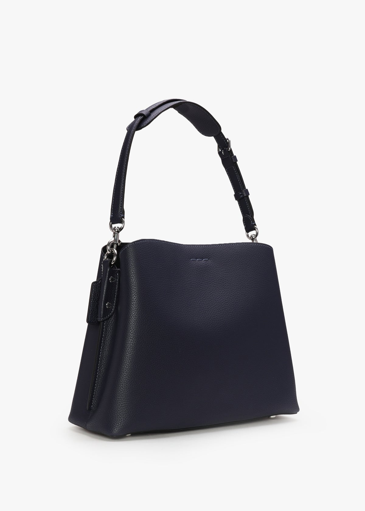 Willow Light Antique Nickel Dark Navy Leather Shoulder Bag