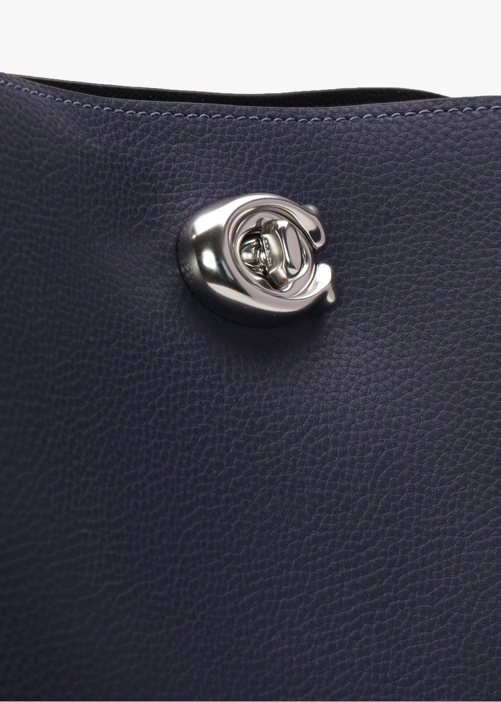 Willow Light Antique Nickel Dark Navy Leather Shoulder Bag