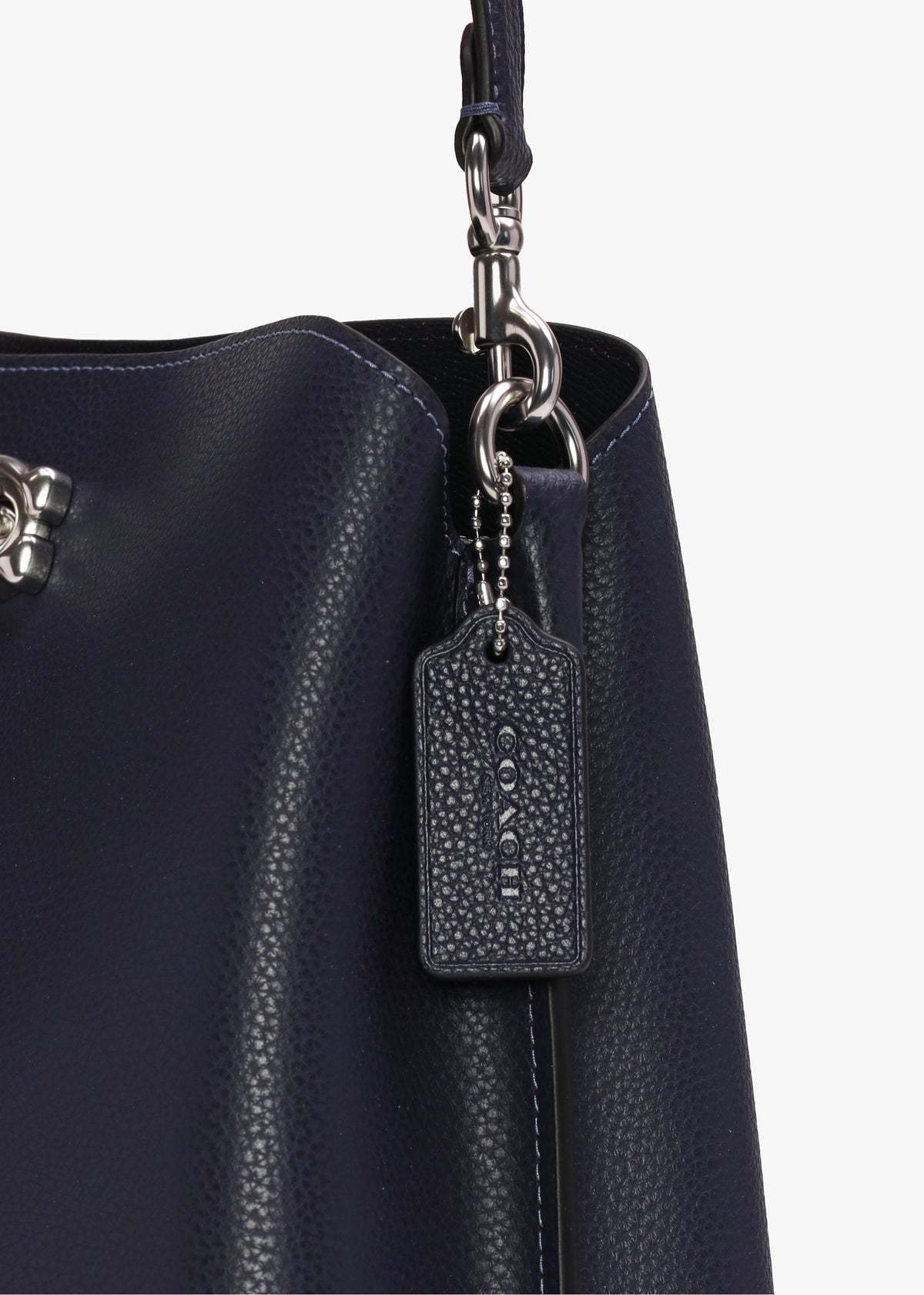 Willow Light Antique Nickel Dark Navy Leather Shoulder Bag