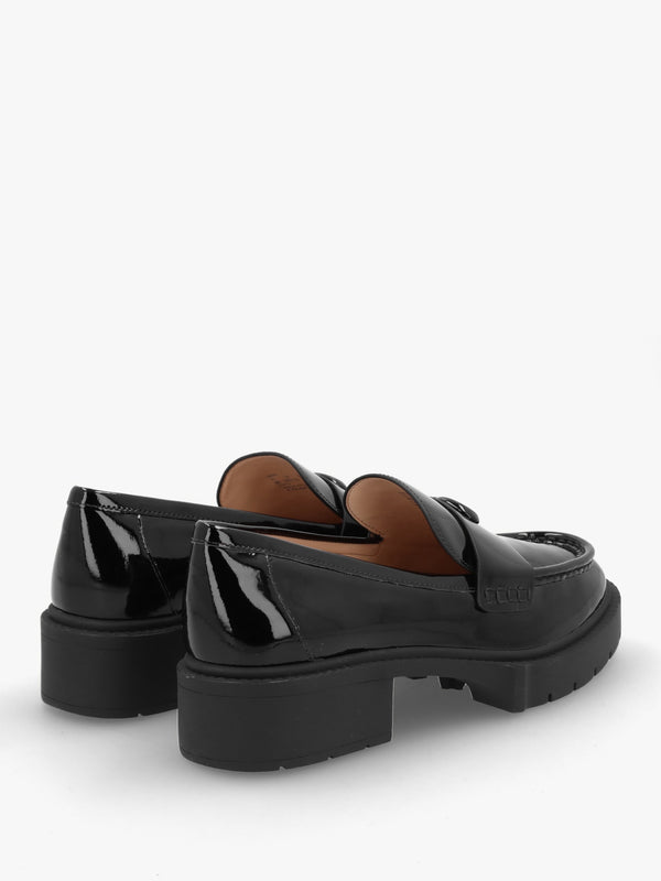 Leah Black Patent Leather Chunky Loafers