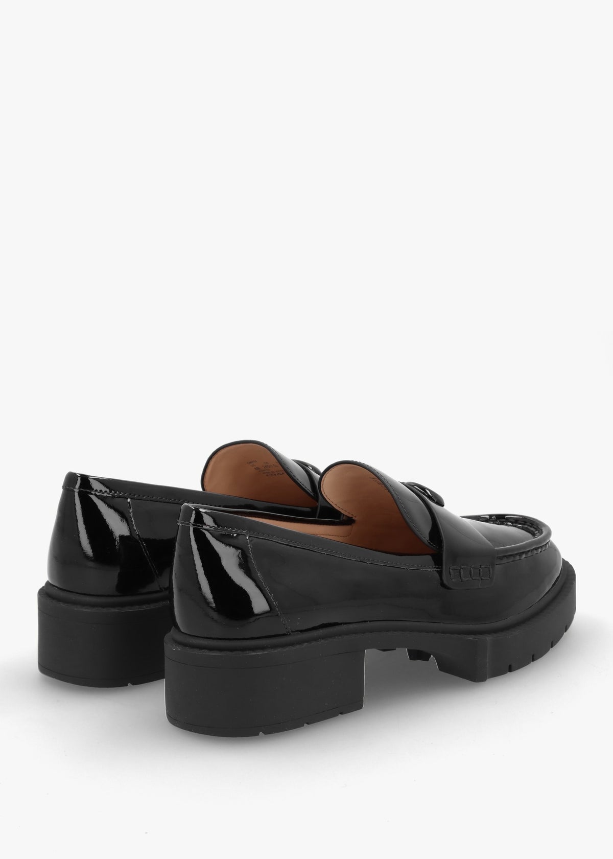 Leah Black Patent Leather Chunky Loafers