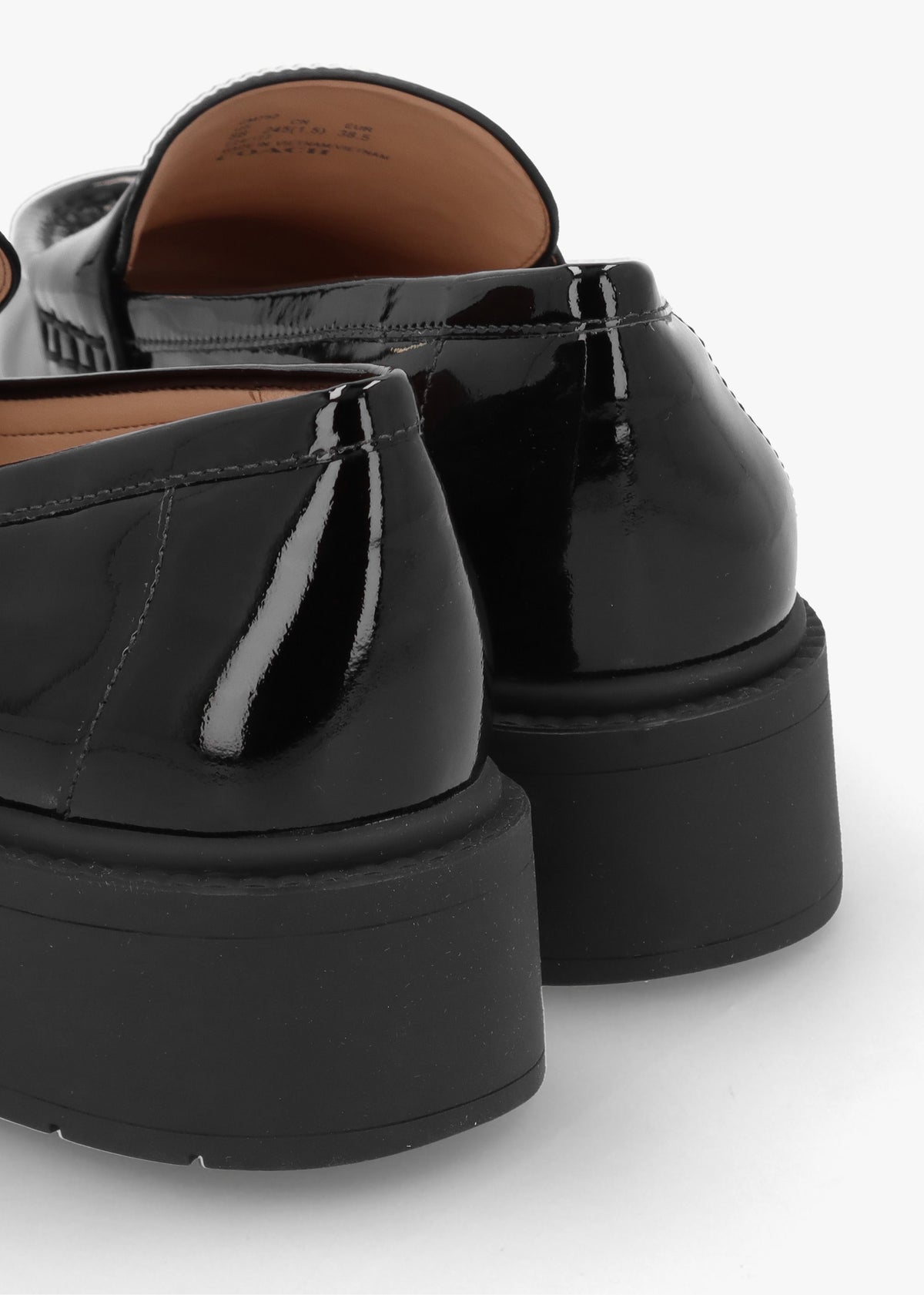 Leah Black Patent Leather Chunky Loafers