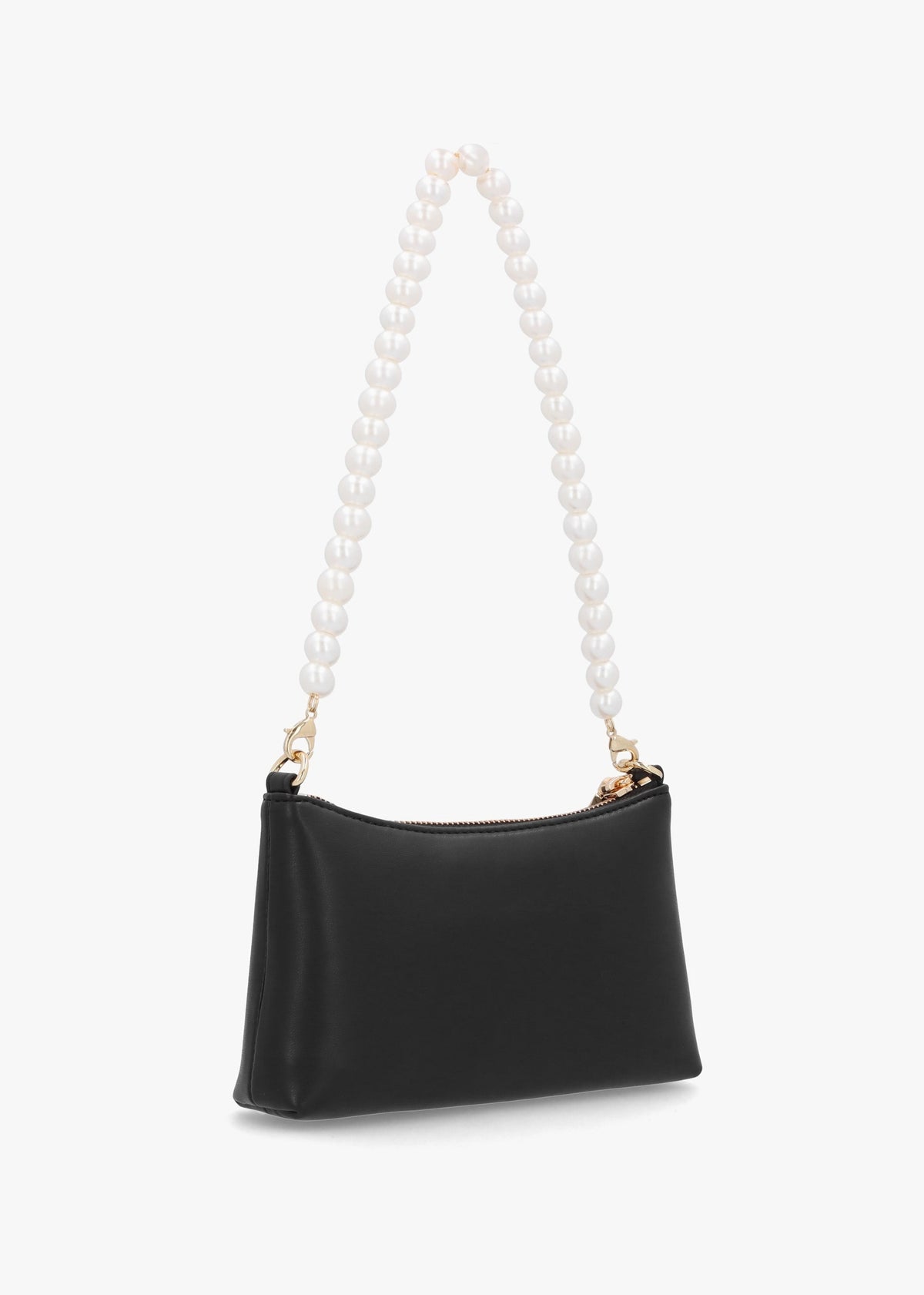 Black Pearl Handle Shoulder Bag