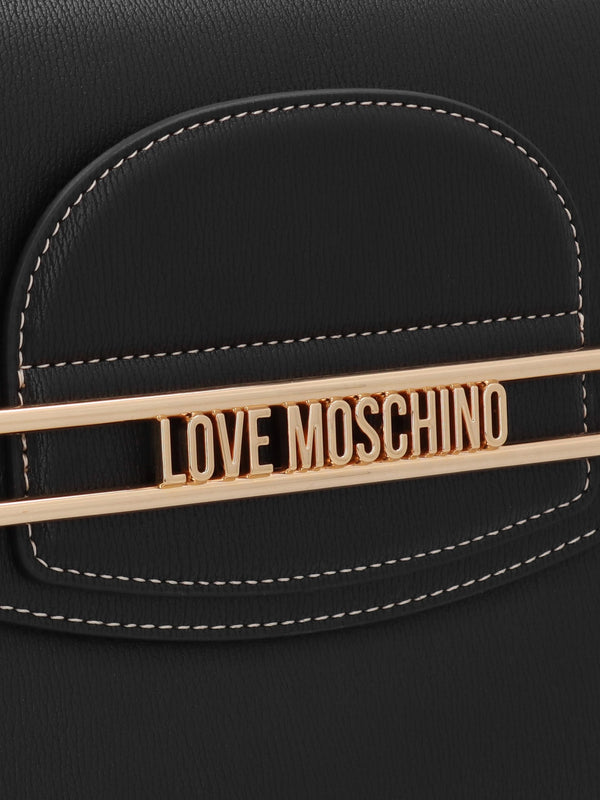 Infinity Love Black Front Flap Shoulder Bag