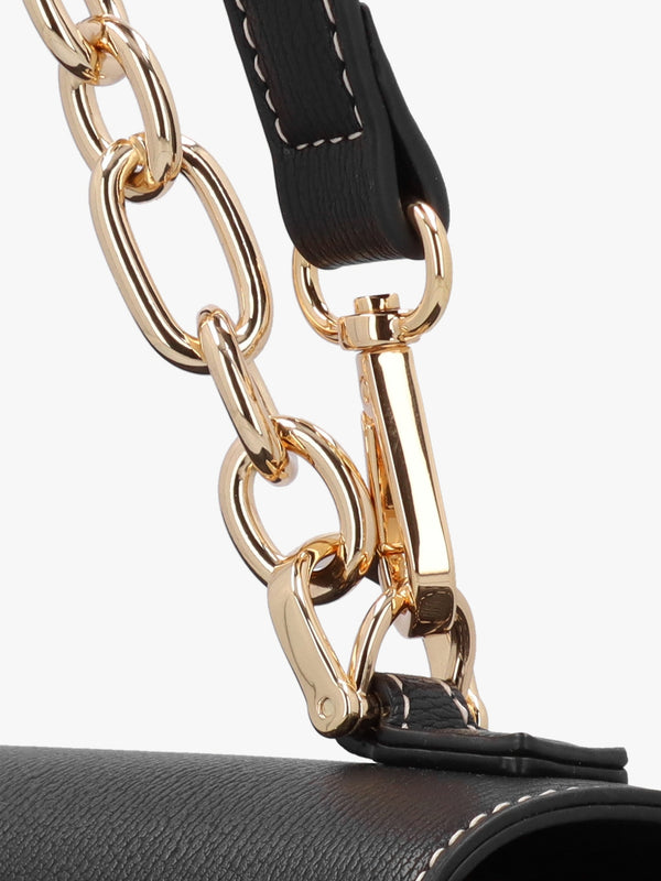 Infinity Love Black Front Flap Shoulder Bag