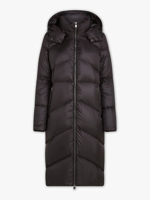 Noel Black Longline Puffa Coat