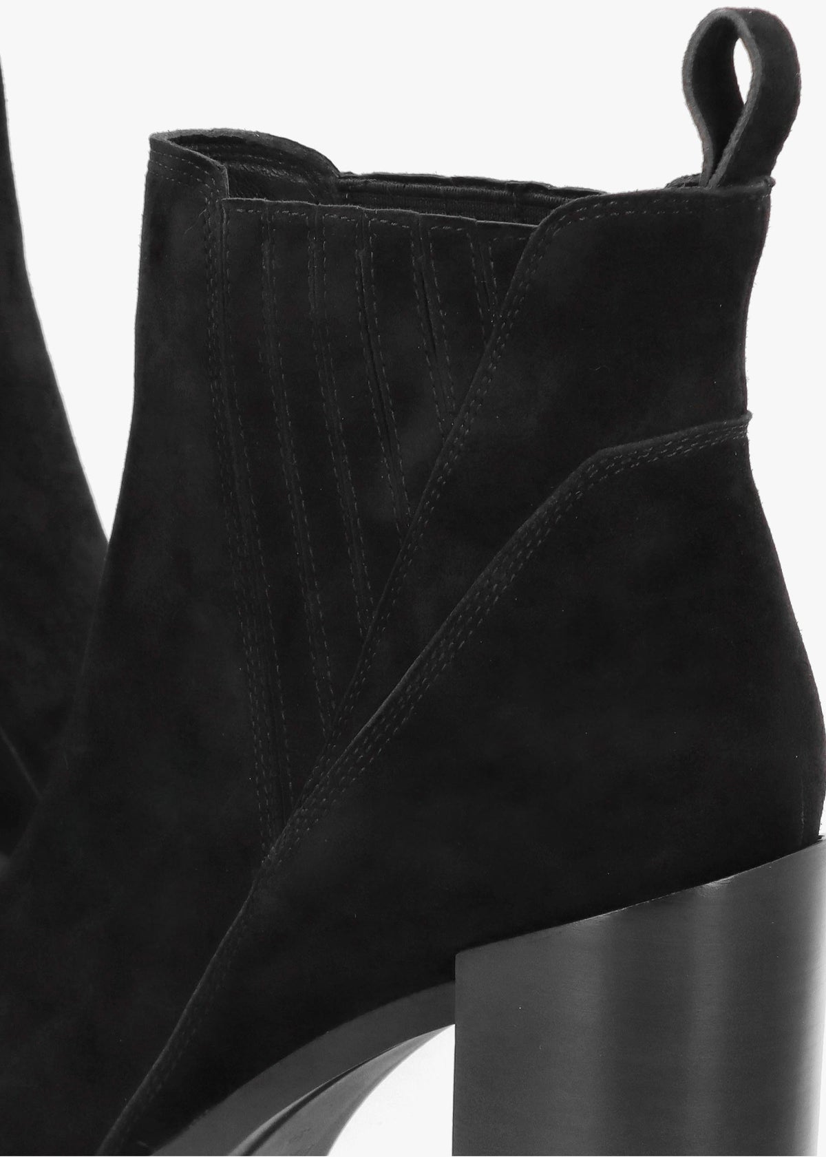 Selly Black Suede Block Heel Chelsea Boots