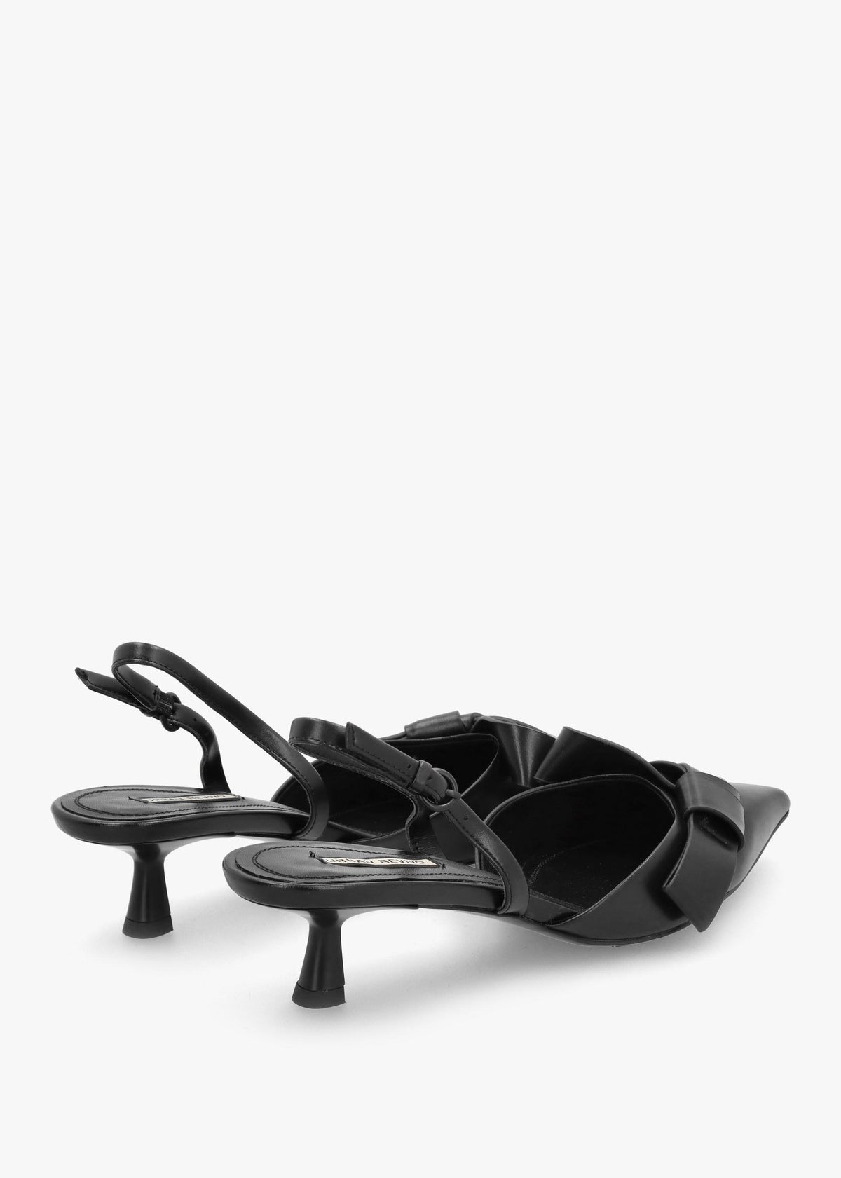 Urbie Black Kitten Heel Sling Backs