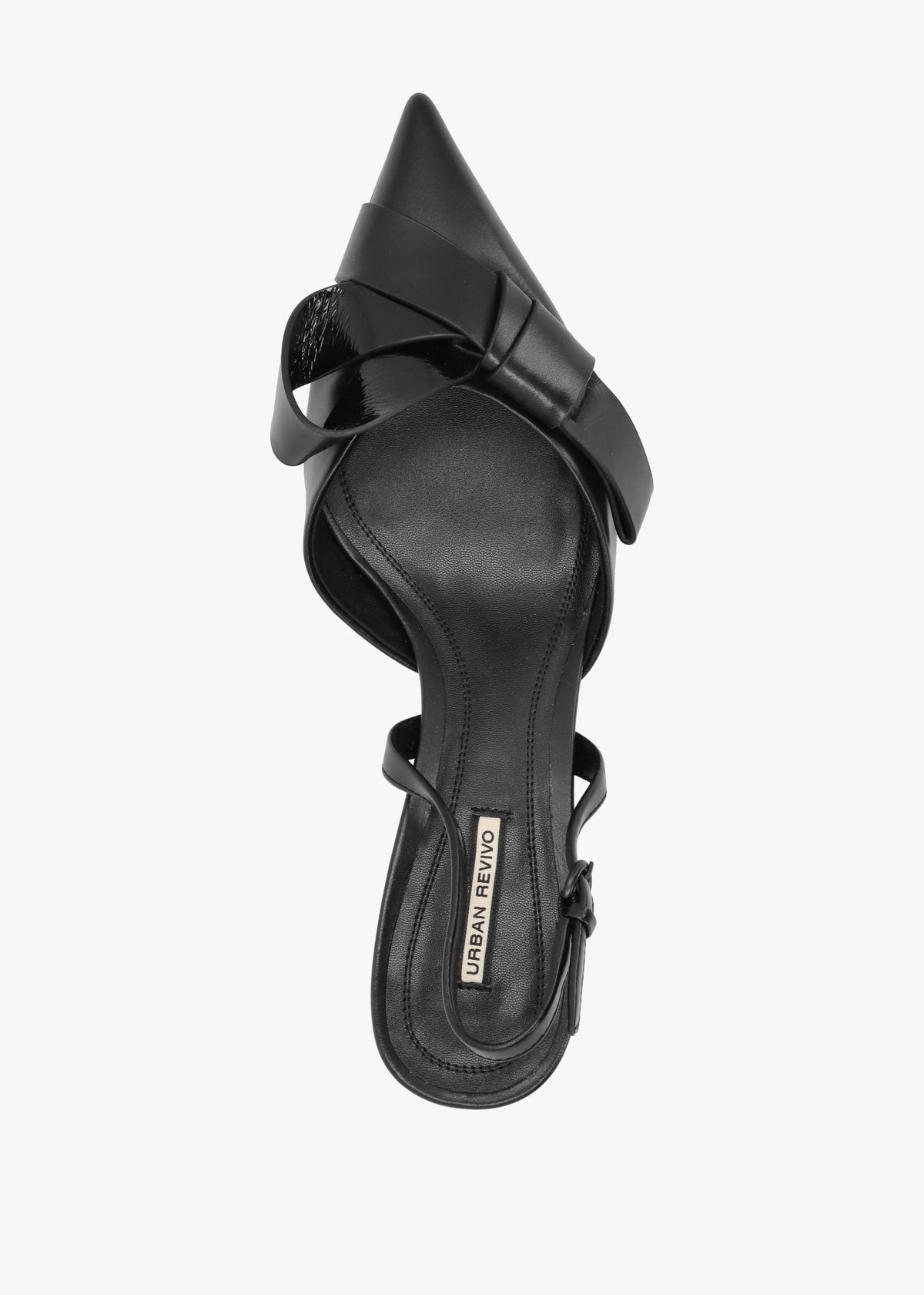 Urbie Black Kitten Heel Sling Backs