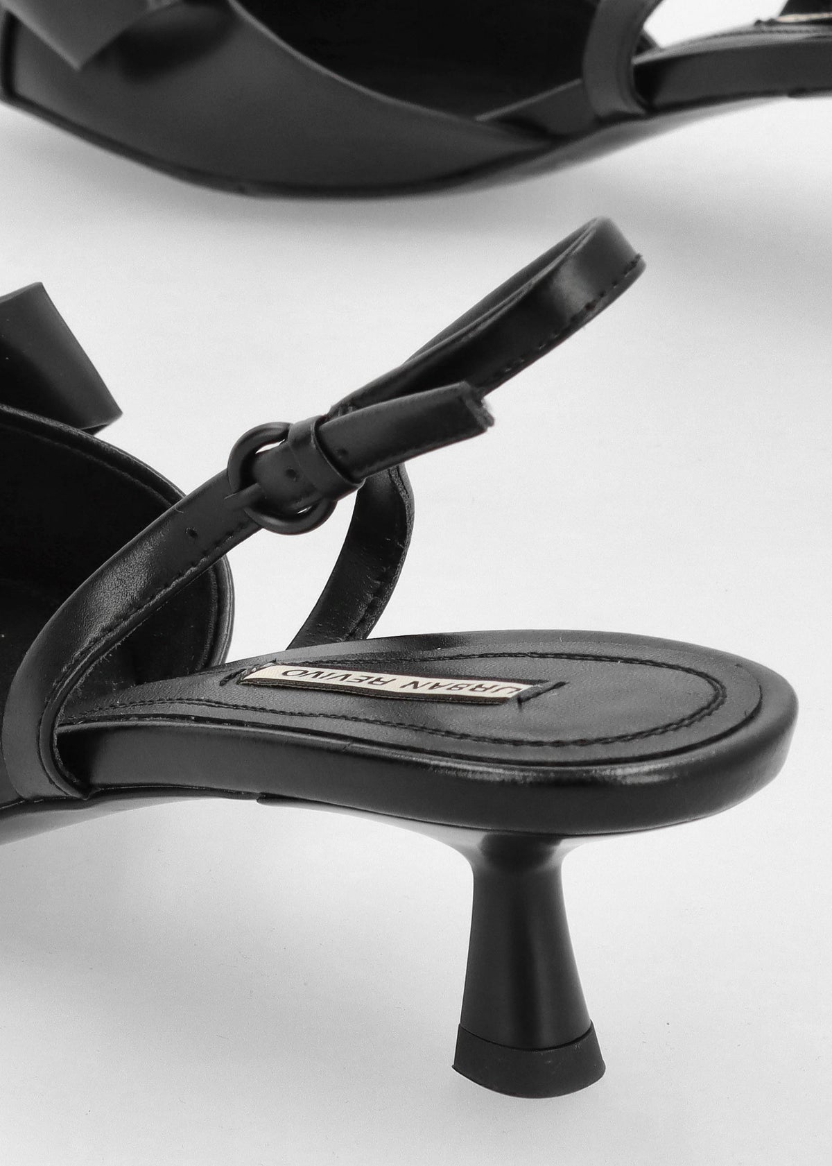 Urbie Black Kitten Heel Sling Backs
