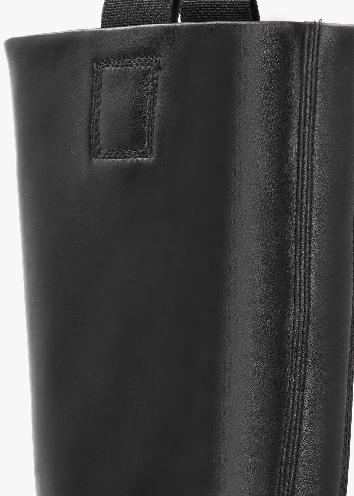 Sound Black Leather Block Heel Knee Boots