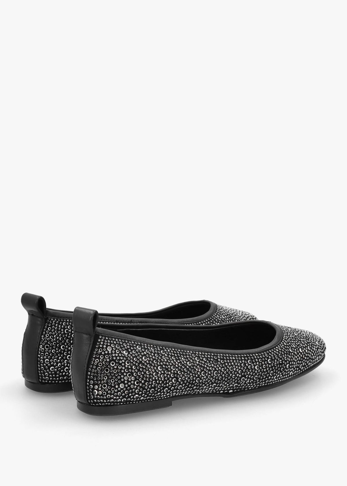 Edgie Black Suede Jewel Embellished Ballet Pumps