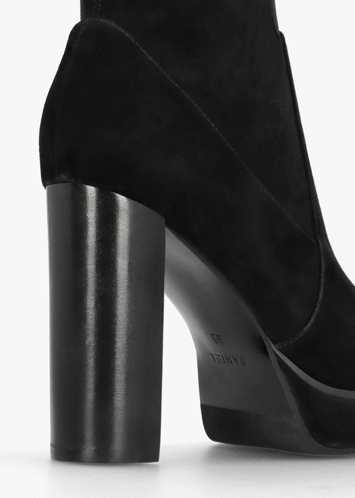 Sippy Black Suede Over The Knee Platform Heeled Boots