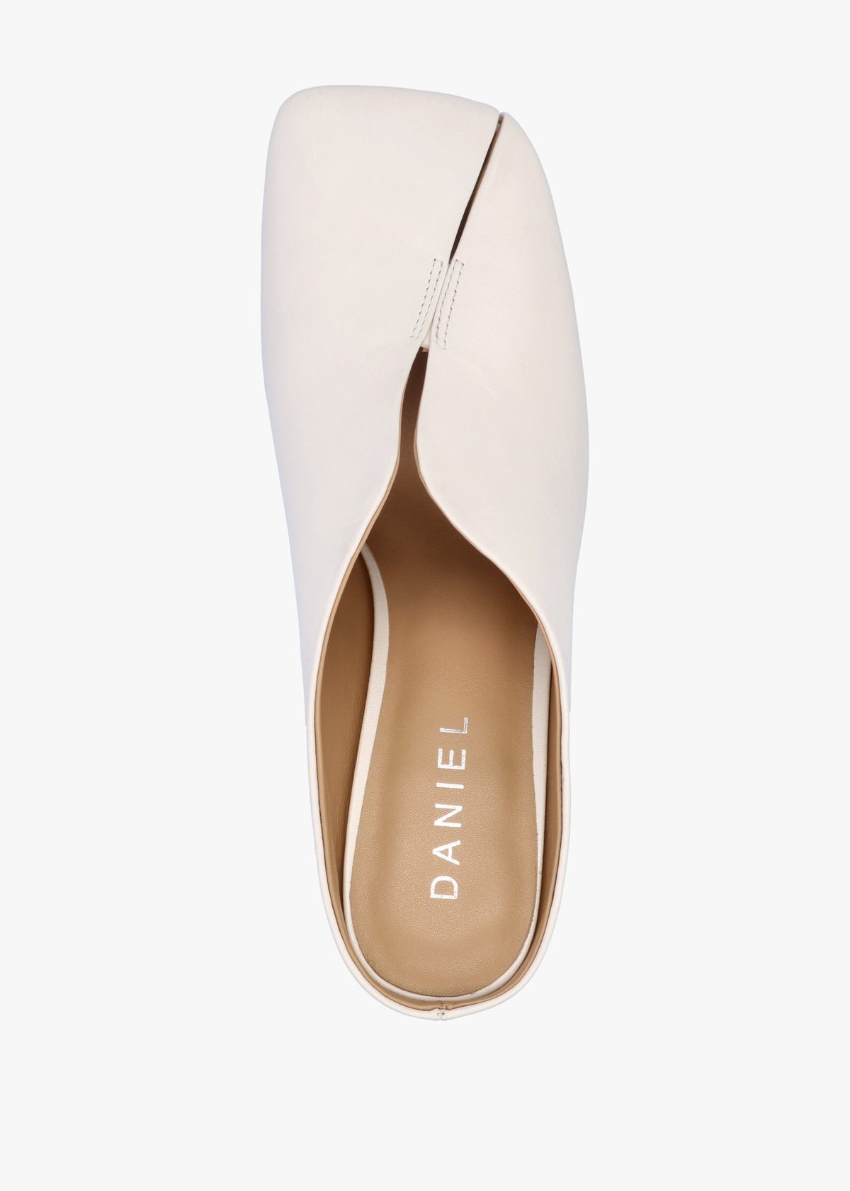 Squad Cream Leather Square Toe Heeled Mules
