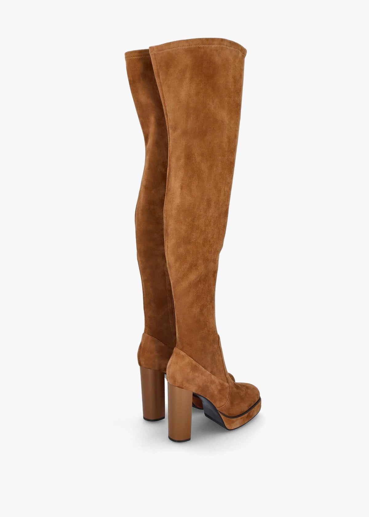 Sippy Tan Suede Over The Knee Platform Heeled Boots
