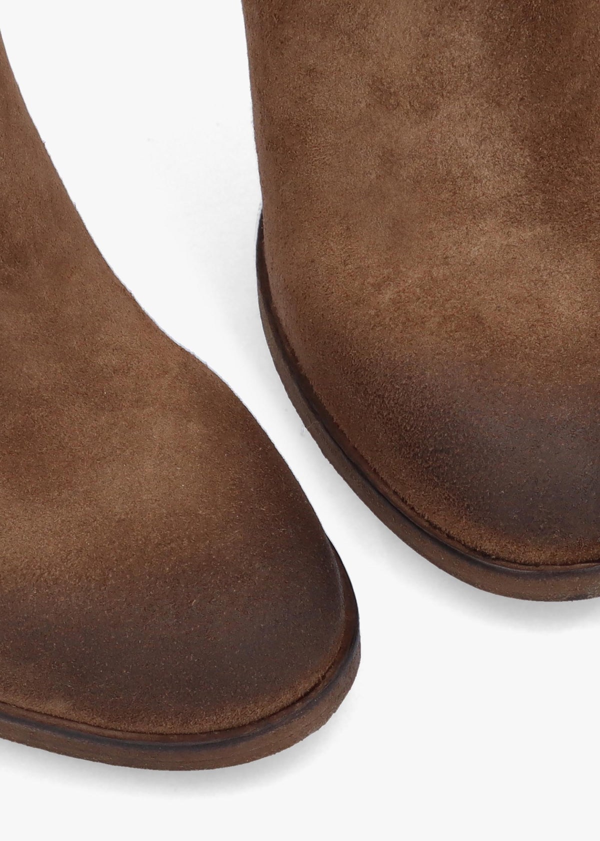 Giddy Taupe Suede Buckle Block Heeled Ankle Boots