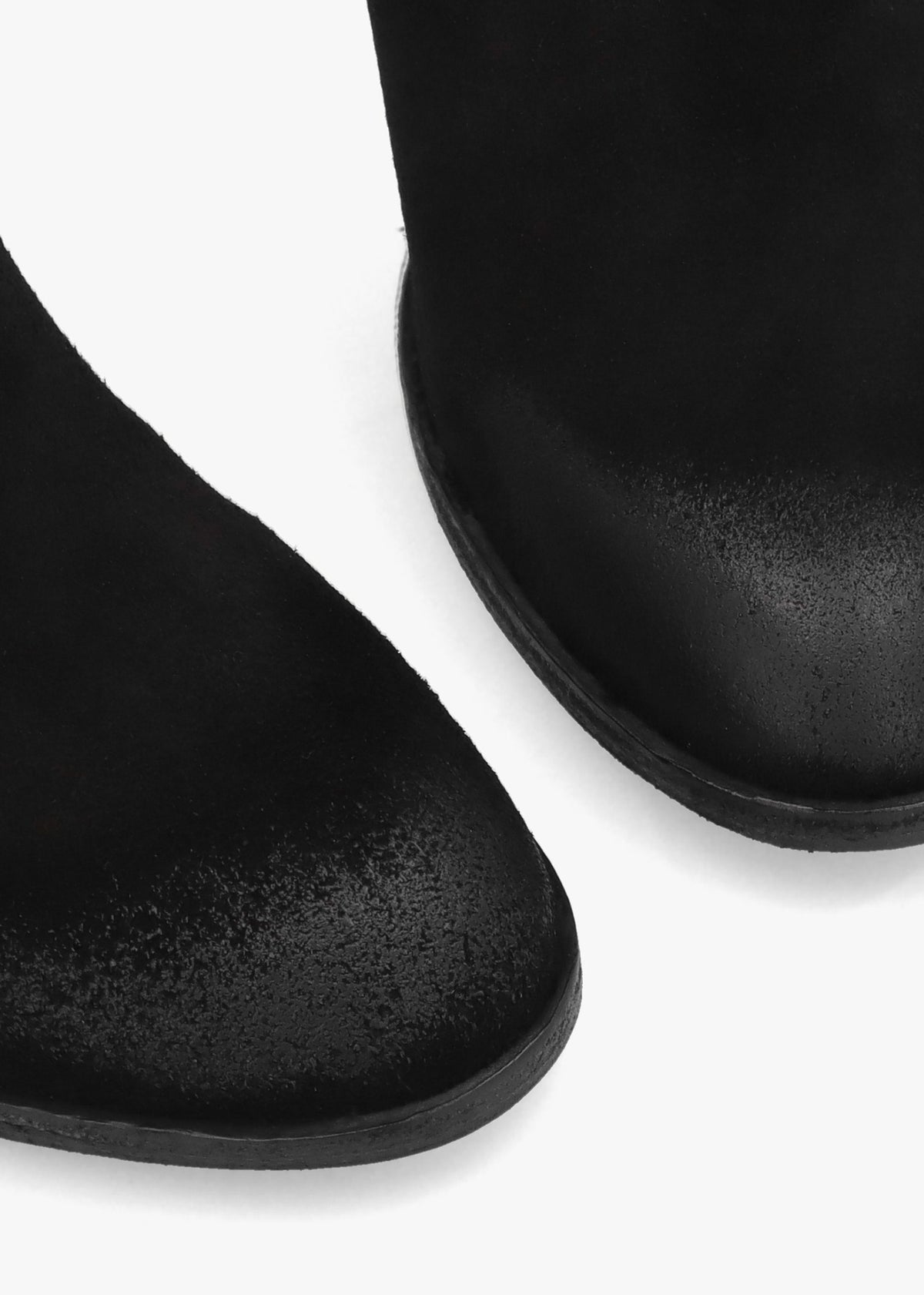 Giddy Black Suede Buckle Block Heeled Ankle Boots