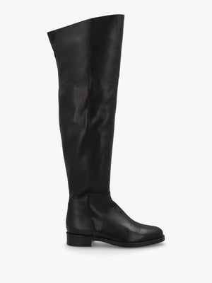 Giselle Black Leather Over The Knee Boots