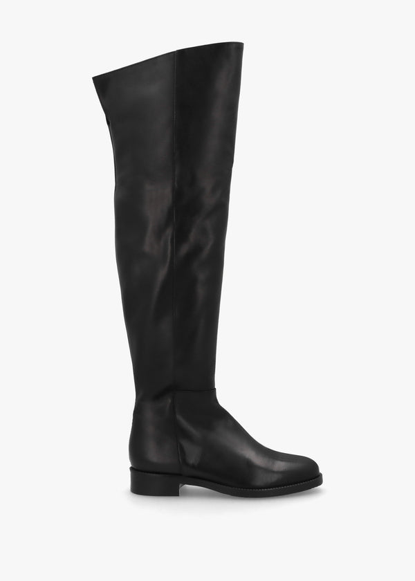 Giselle Black Leather Over The Knee Boots