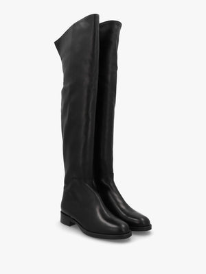 Giselle Black Leather Over The Knee Boots