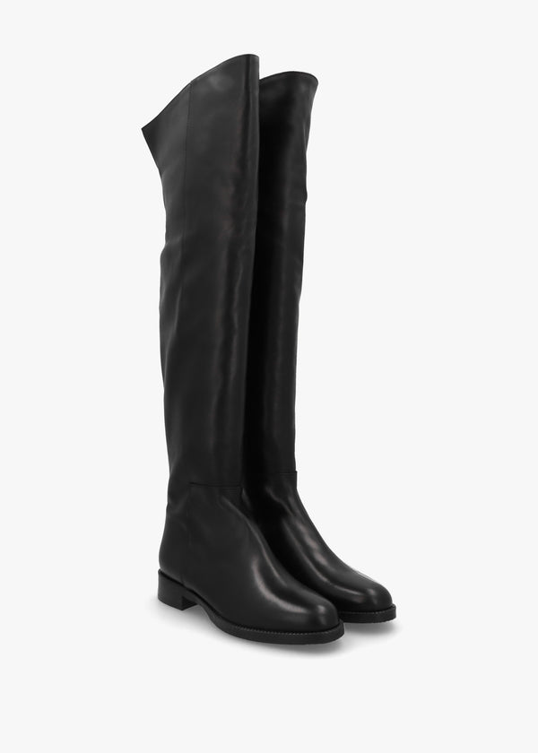 Giselle Black Leather Over The Knee Boots