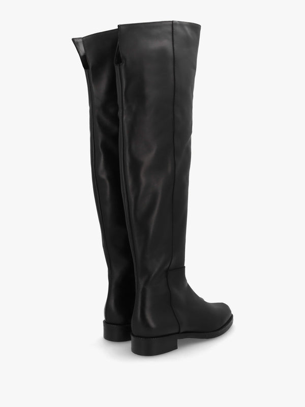 Giselle Black Leather Over The Knee Boots