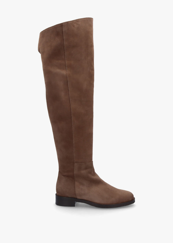 Giselle Taupe Suede Over The Knee Boots