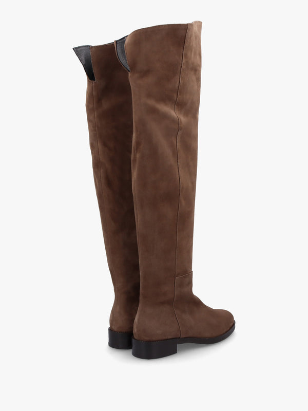 Giselle Taupe Suede Over The Knee Boots