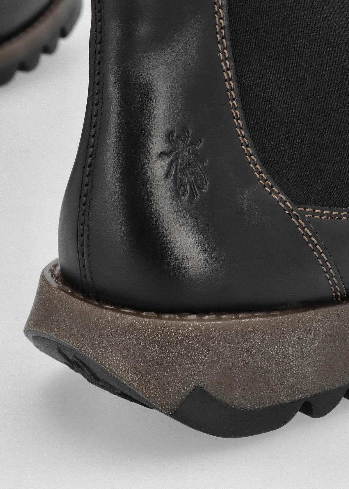 Salv Black Rug Leather Wedge Chelsea Boots