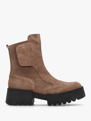 Egli Taupe Suede Block Heel Chunky Ankle Boots