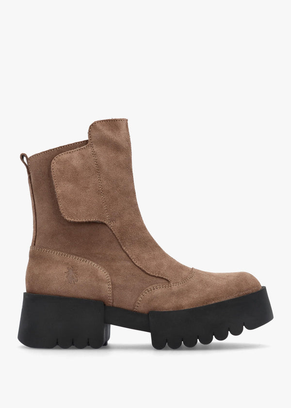 Egli Taupe Suede Block Heel Chunky Ankle Boots