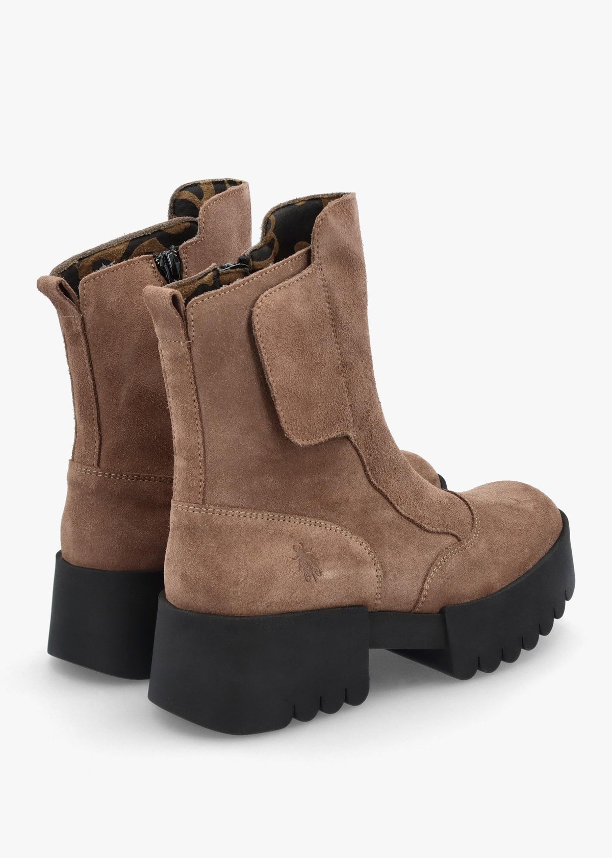 Egli Taupe Suede Block Heel Chunky Ankle Boots