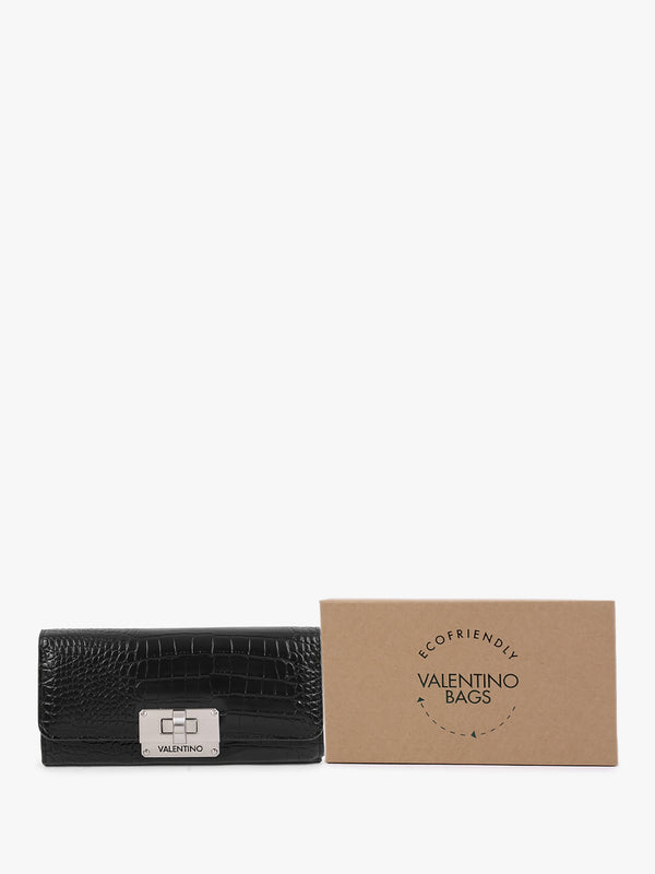 Eco Friendly Linden Black Moc Croc Wallet