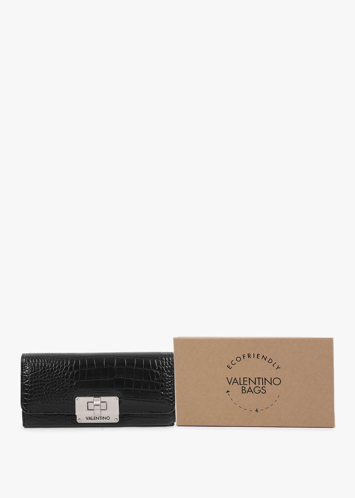 Eco Friendly Linden Black Moc Croc Wallet