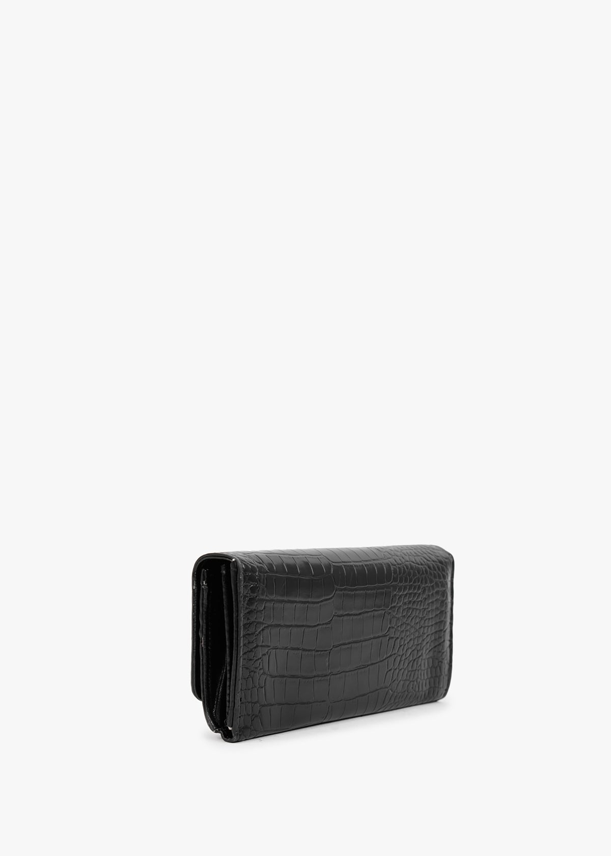 Eco Friendly Linden Black Moc Croc Wallet