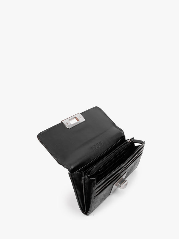 Eco Friendly Linden Black Moc Croc Wallet