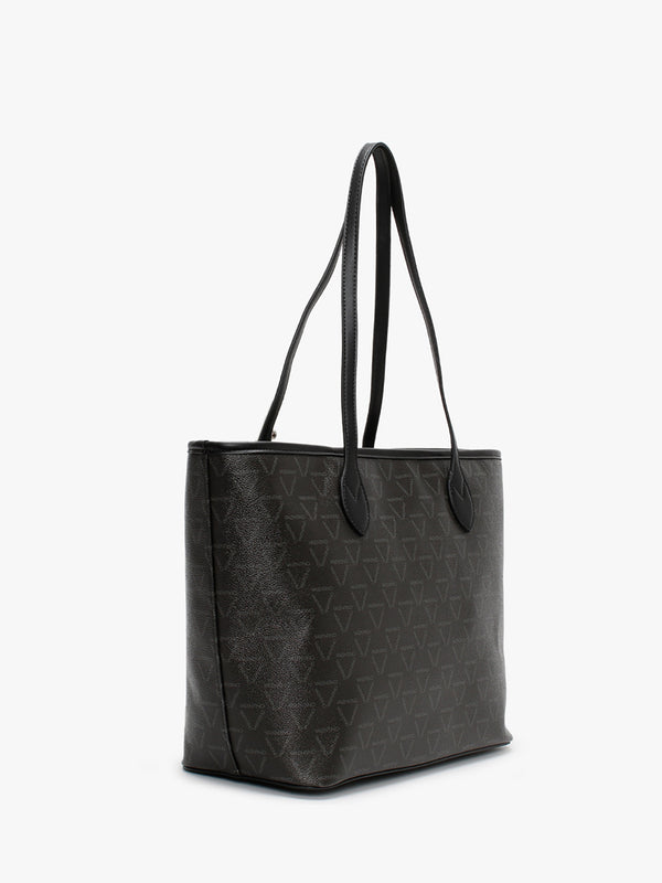 Liuto Black Repeat Logo Tote Bag