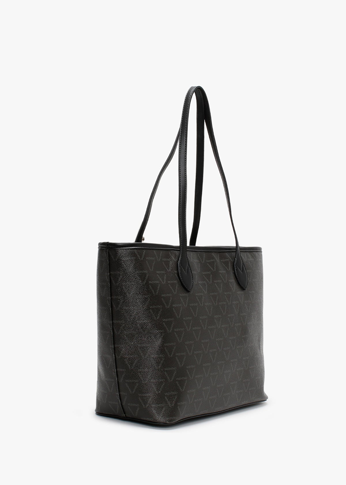 Liuto Black Repeat Logo Tote Bag